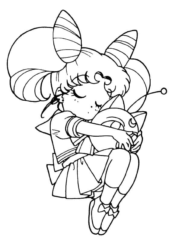 Anime Sailor Moon'dan Chibiusa Boyama Sayfası