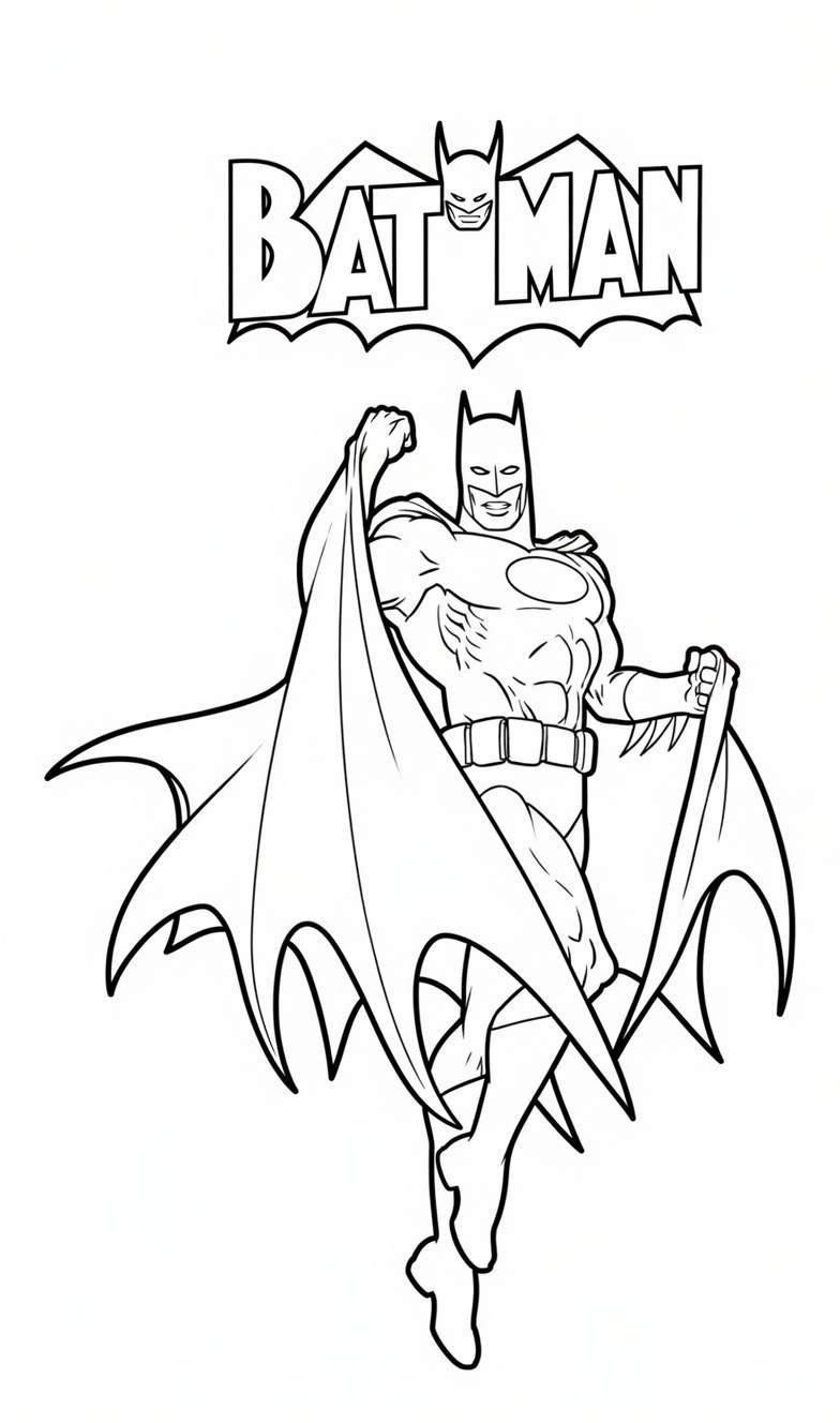 Harika Batman Yazdırılabilir Boyama Sayfası