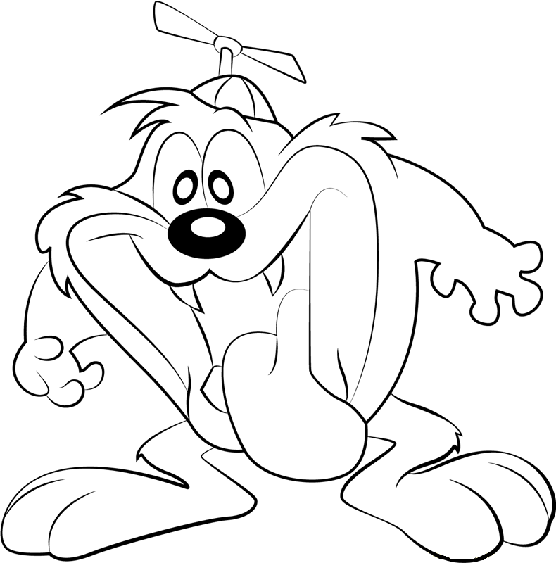 Komik Baş Dönen Şeytan Boyama Sayfası