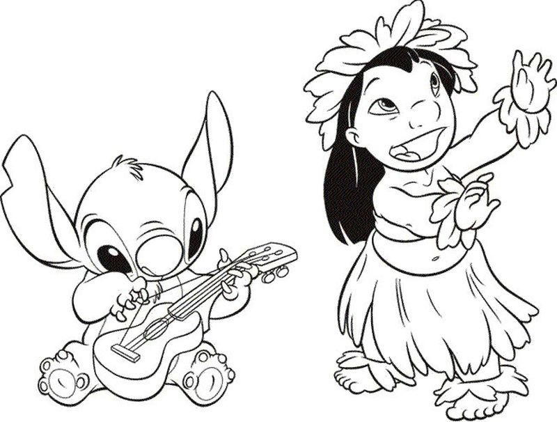 Lilo ve Stitch Boyama Sayfası