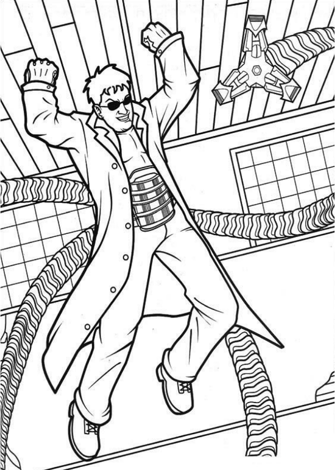 Mutlu Doktor Ahtapot Boyama Sayfası