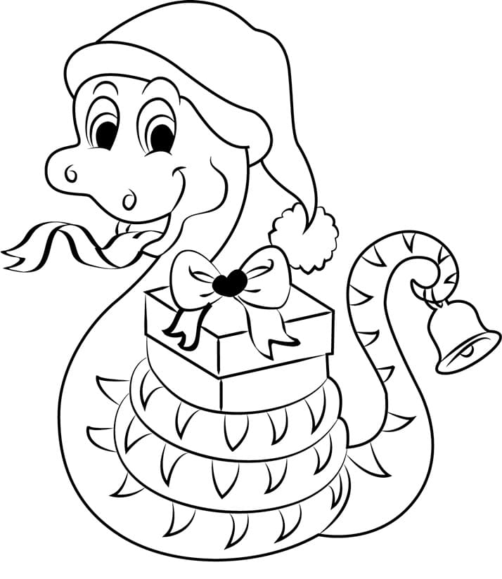 Noel Yılanı çizmek Boyama Sayfası