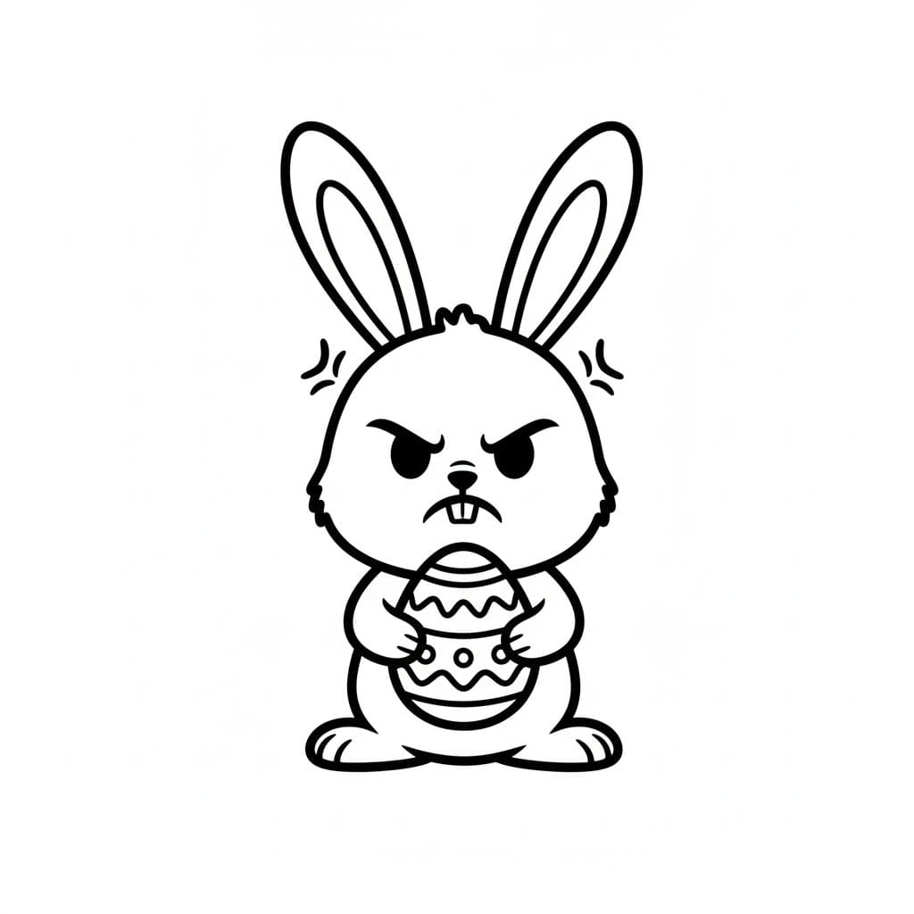 Paskalya Tavşanı 3 Çiz Boyama Sayfası