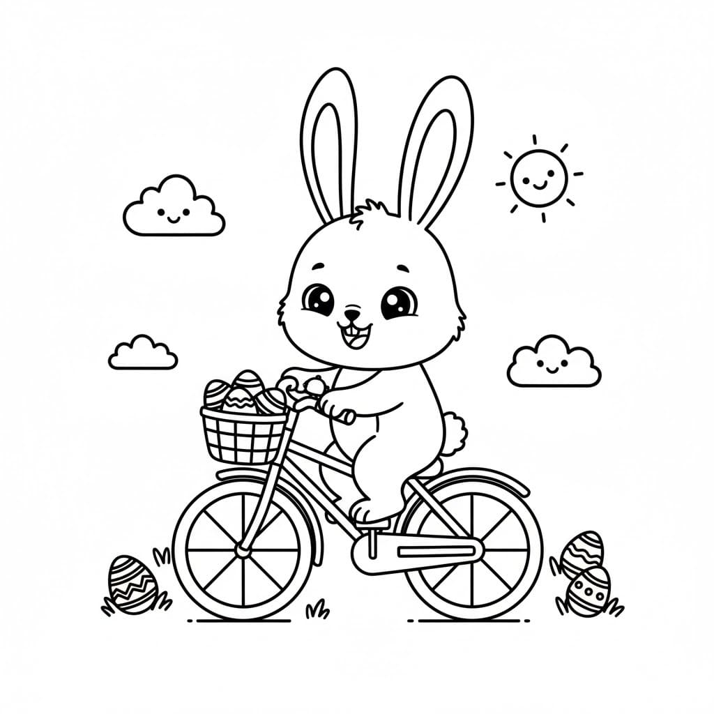 Paskalya Tavşanı 5 Çiz Boyama Sayfası