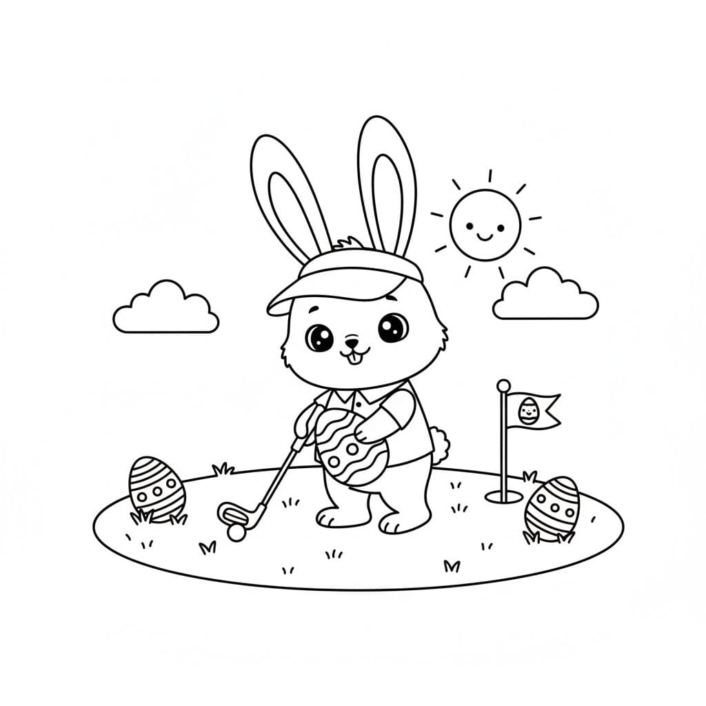 Paskalya Tavşanı 6 Çiz Boyama Sayfası