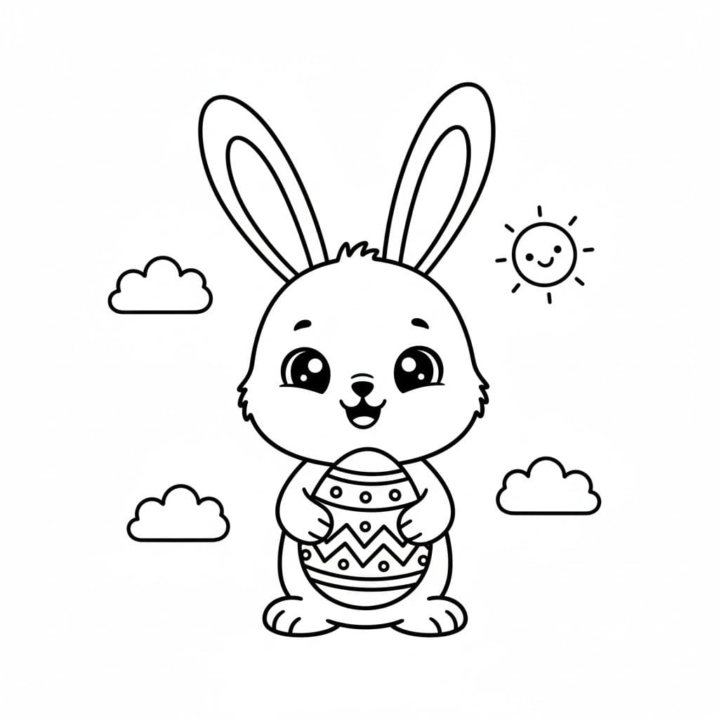 Paskalya Tavşanı 8 Çiz Boyama Sayfası