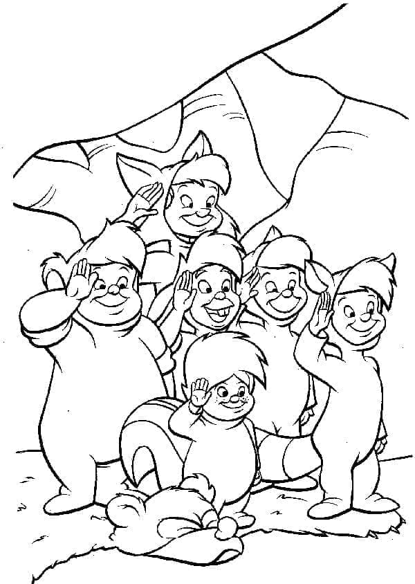 Peter Pan'dan Kayıp Çocuklar Boyama Sayfası