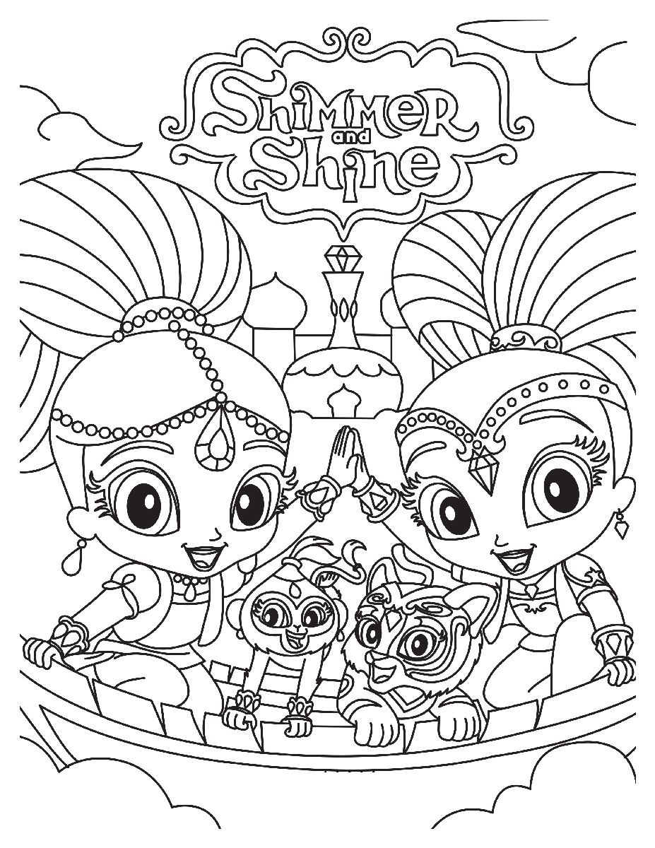 Işıltı ve Parıltı (Shimmer Ve Shine) Boyama Sayfaları
