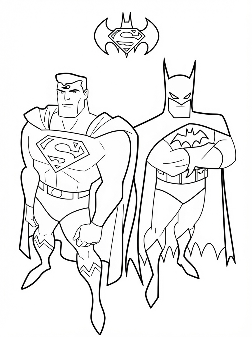 Süperman ve Batman Boyama Sayfası