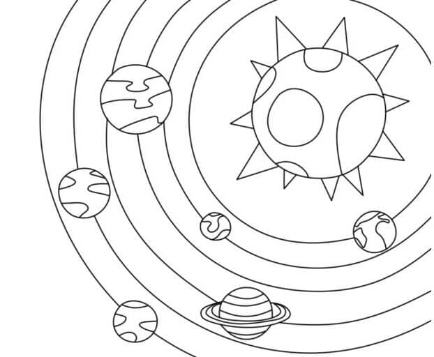 Temel Güneş Sistemi Boyama Sayfası