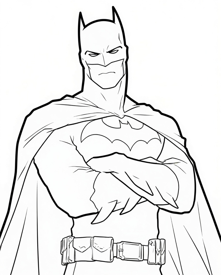 Ücretsiz Yazdırılabilir Batman Boyama Sayfası