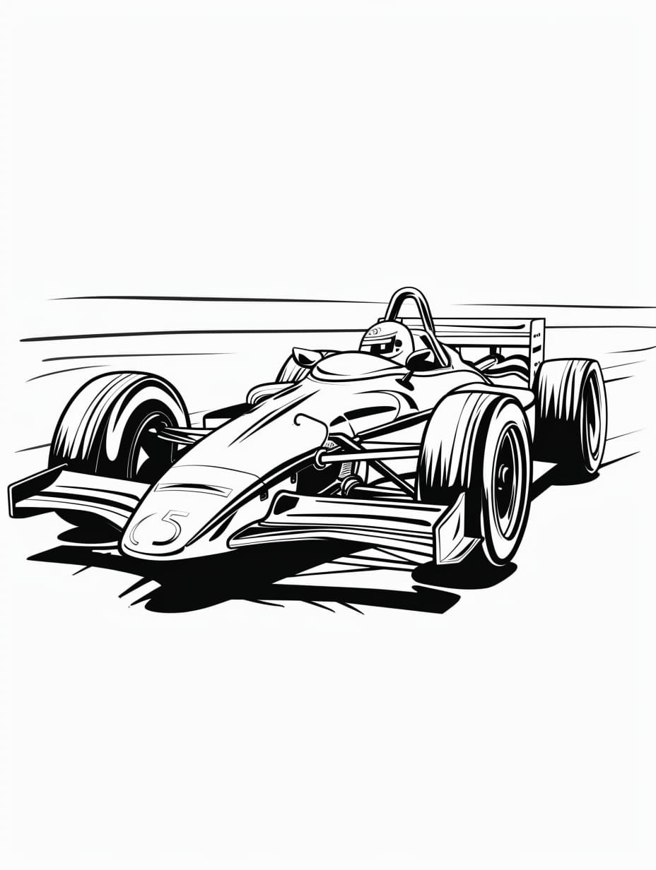 Yarış Arabası 2 Çiz Boyama Sayfası