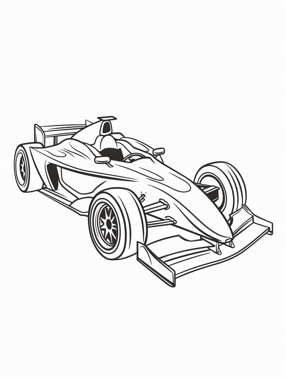 Yarış Arabası 6 Çiz Boyama Sayfası