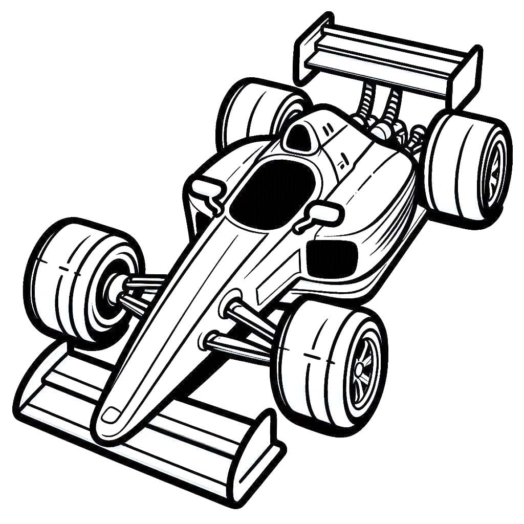 Yarış Arabası 8 Çiz Boyama Sayfası
