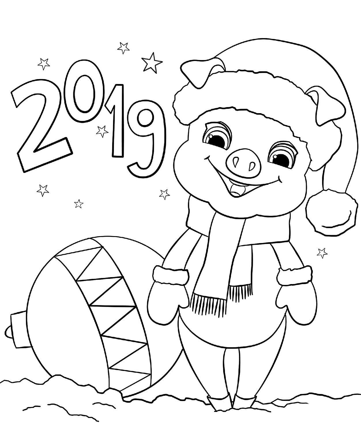 New Year 2019 Boyama Sayfası – Boyama Online