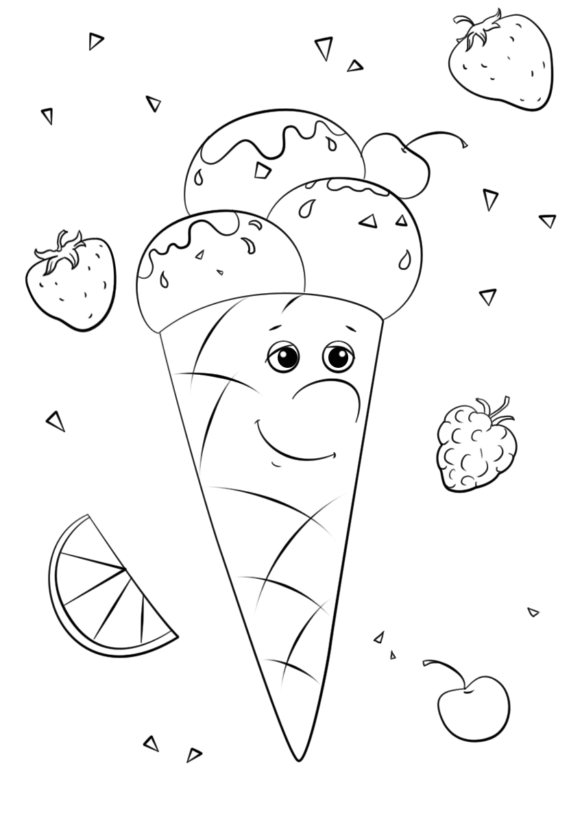 Ice Cream Character Cute Boyama Sayfası Boyama Online