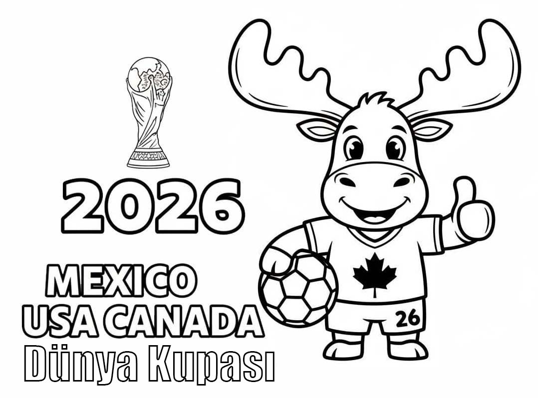 2026 Dünya Kupası Ücretsiz Yazdırılabilir Boyama Sayfası