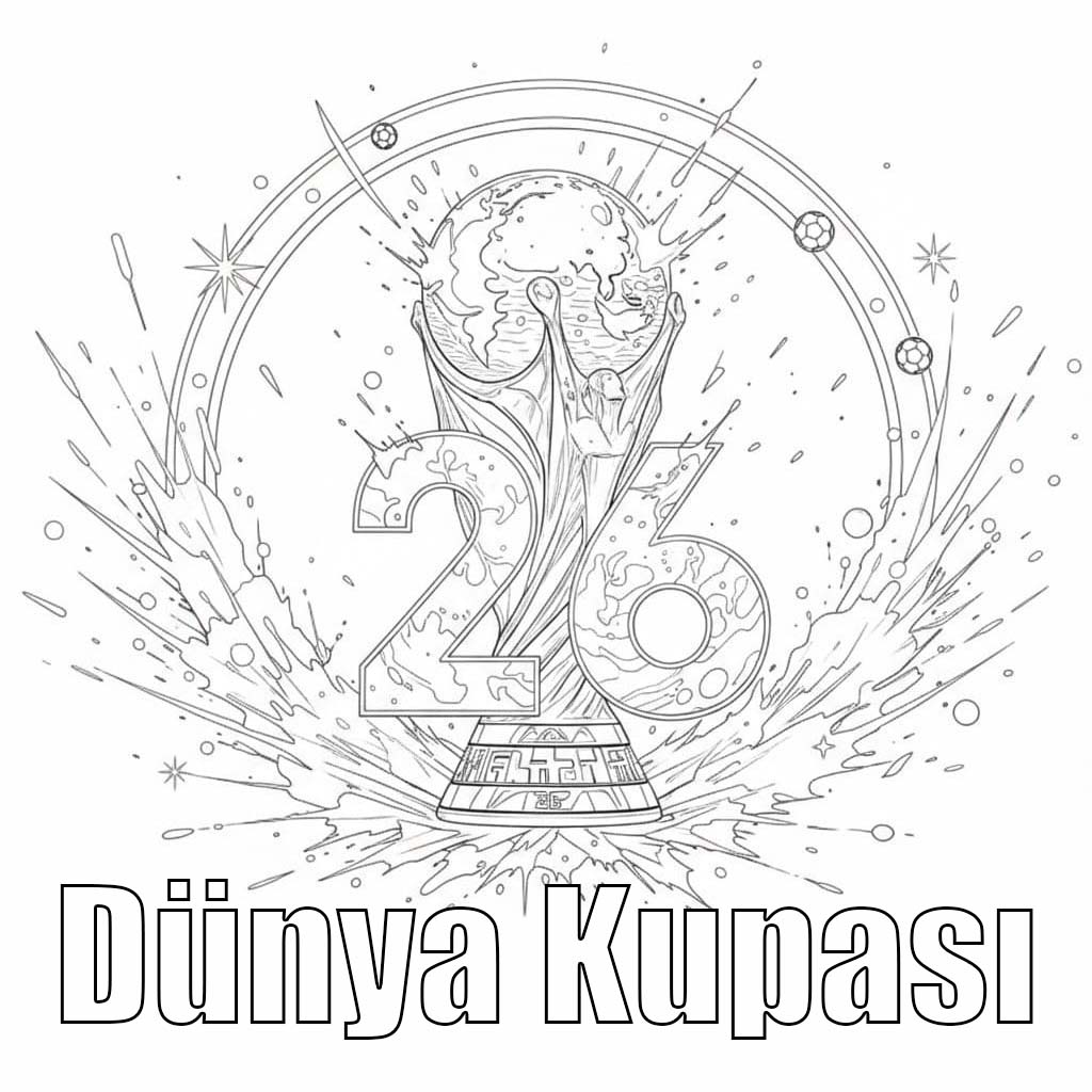 2026 Dünya Kupası resim Boyama Sayfası