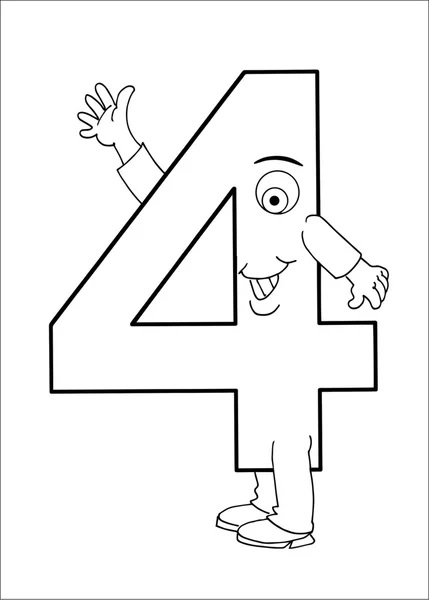 4 Rakamı (Dört) Boyama Sayfaları – Boyama Online