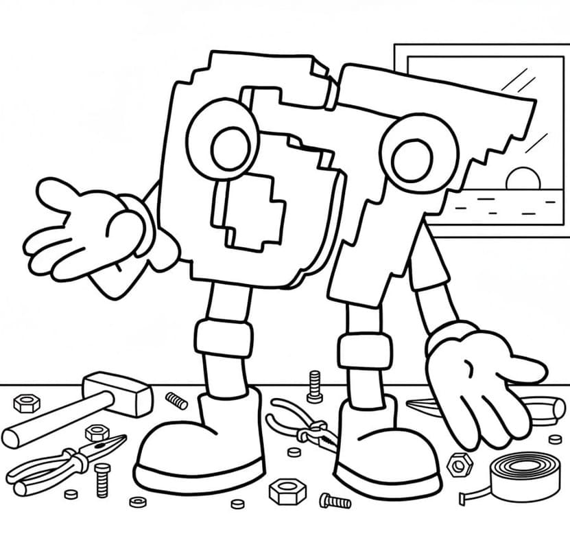 67 Brainrot çocuklar için basit Boyama Sayfası