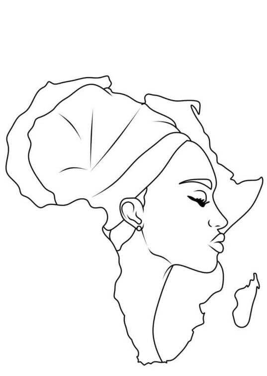 Afrika çocuklar için Boyama Sayfası