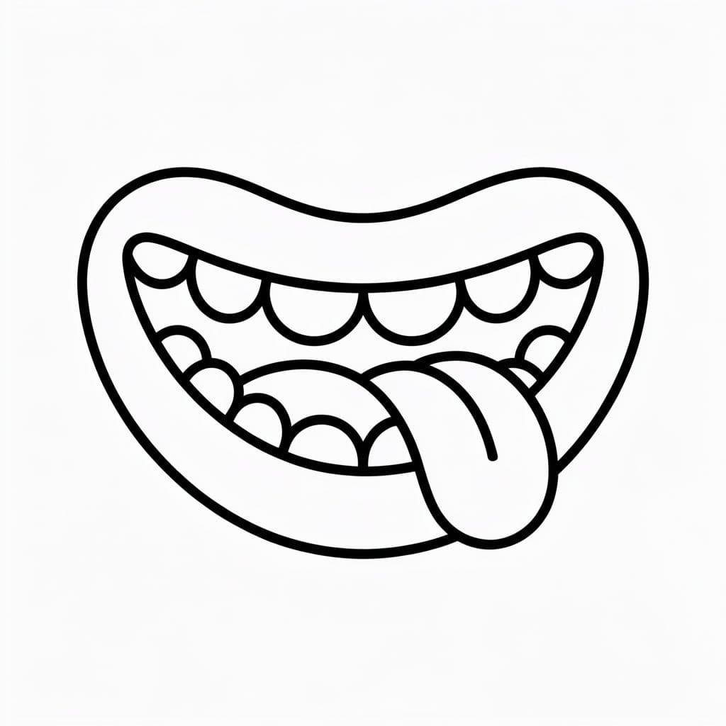 Ağız Çizimi eğlencesi Boyama Sayfası