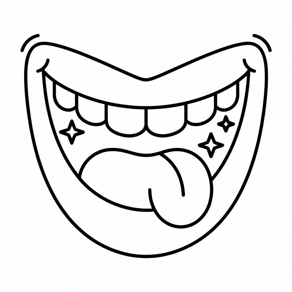 Ağız Ücretsiz yazdırılabilir Boyama Sayfası