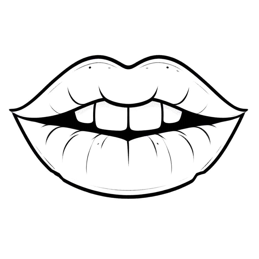 Ağız çizimi basit Boyama Sayfası