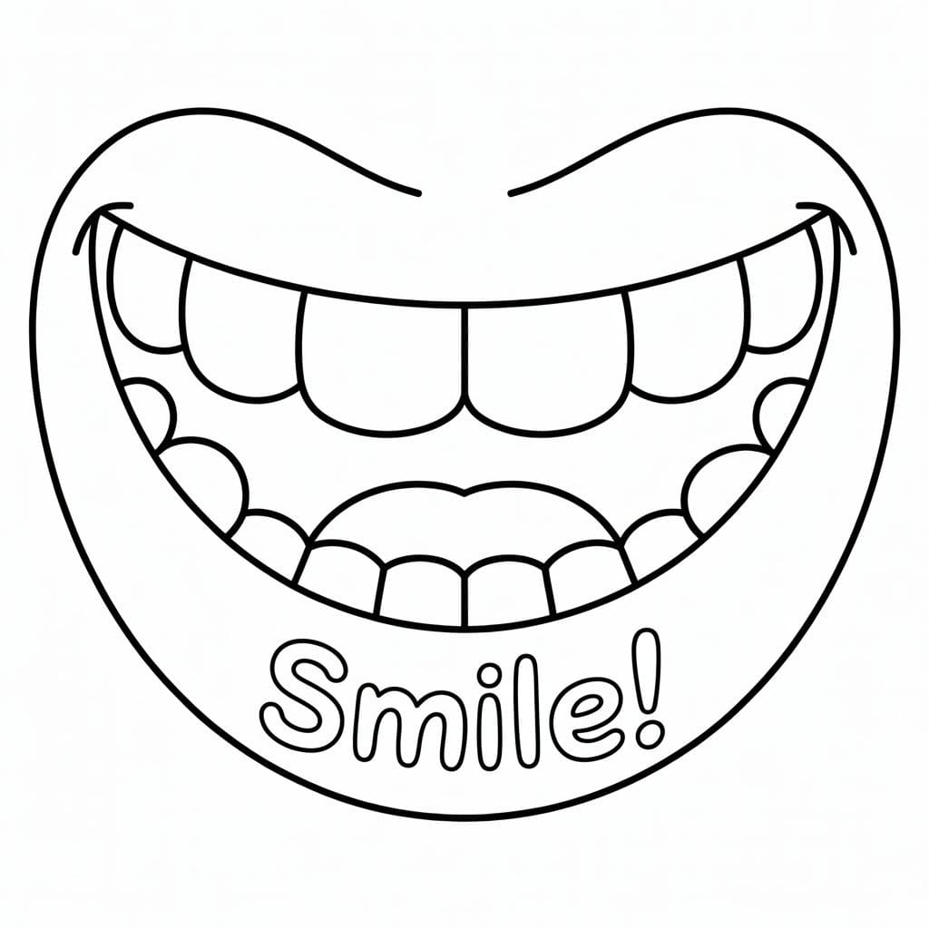 Ağız çizimi yazdırılabilir Boyama Sayfası