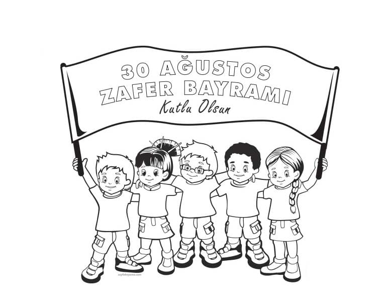 Ağustos çocuklara ücretsiz Boyama Sayfası