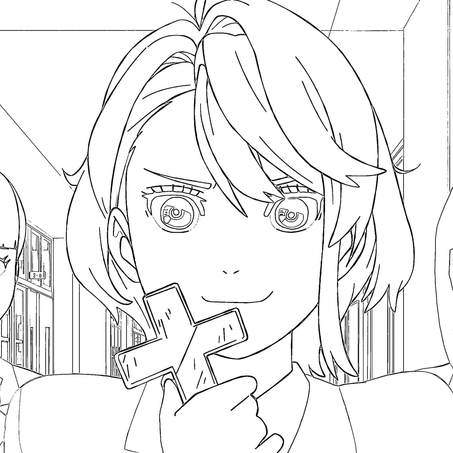 Aira Shiratori Dandadan'ı çiz Boyama Sayfası