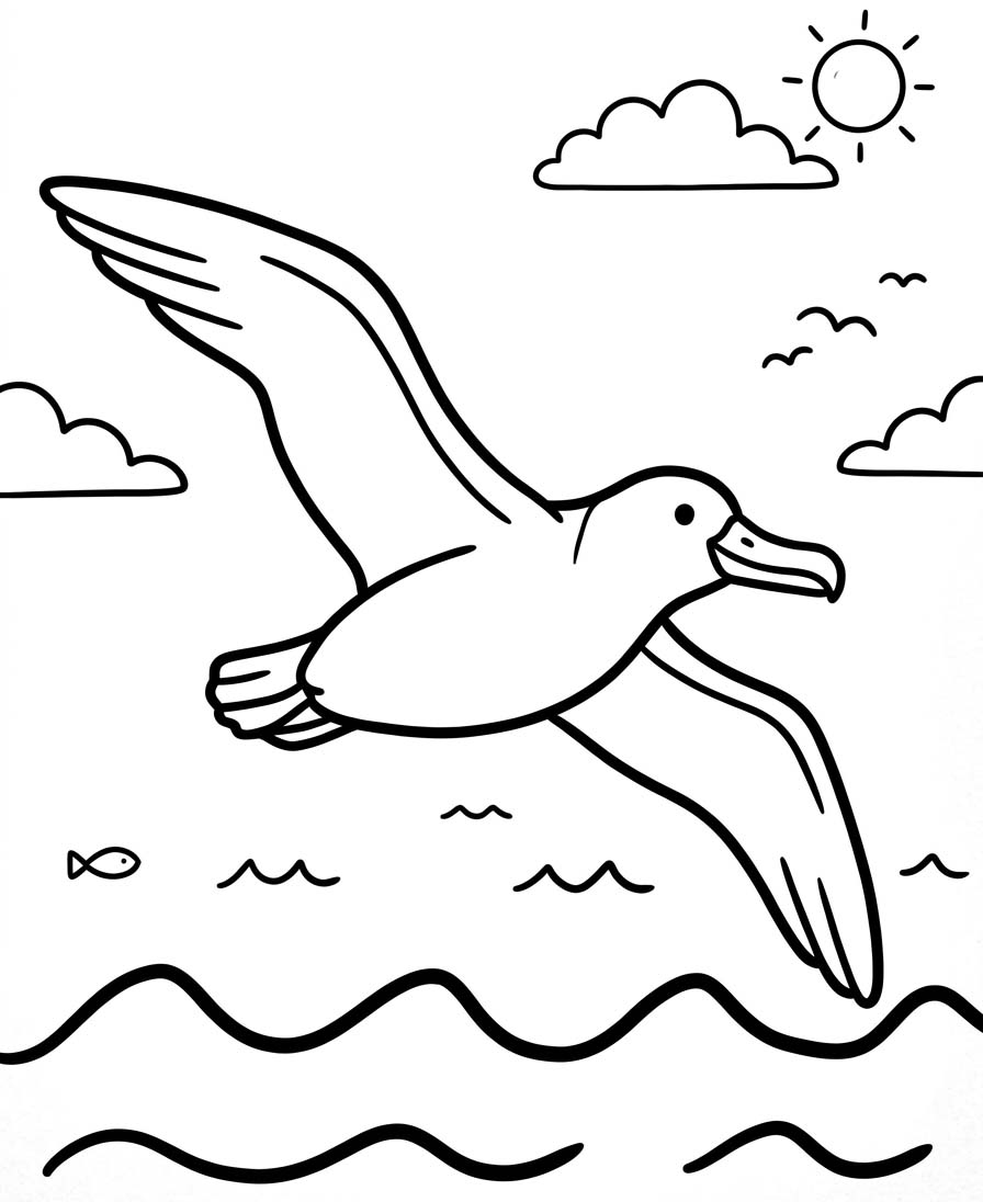 Albatros basit Boyama Sayfası