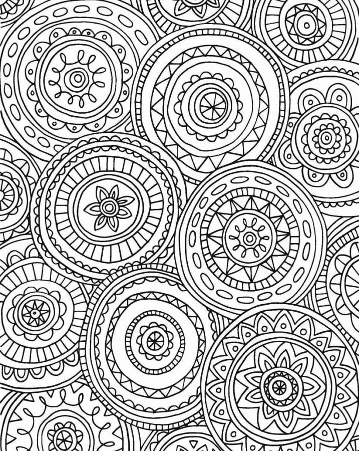 Alışılmadık desenlere sahip daireler. Boyama Sayfası