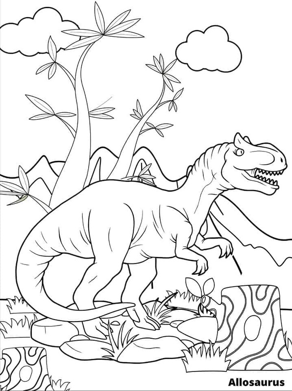 Allosaurus Çizim Boyama Sayfası