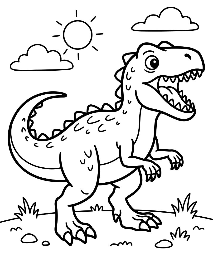 Allosaurus Ücretsiz Çiz Boyama Sayfası