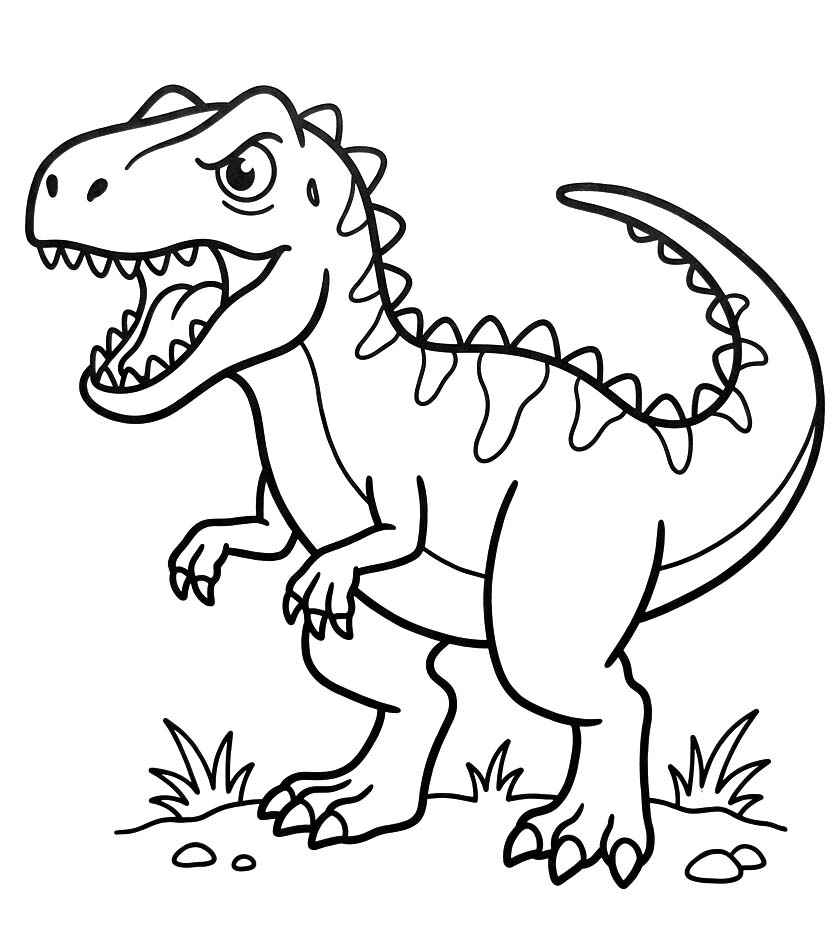 Allosaurus Yazdırılabilir Çiz Boyama Sayfası