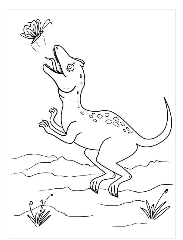 Allosaurus basit Boyama Sayfası