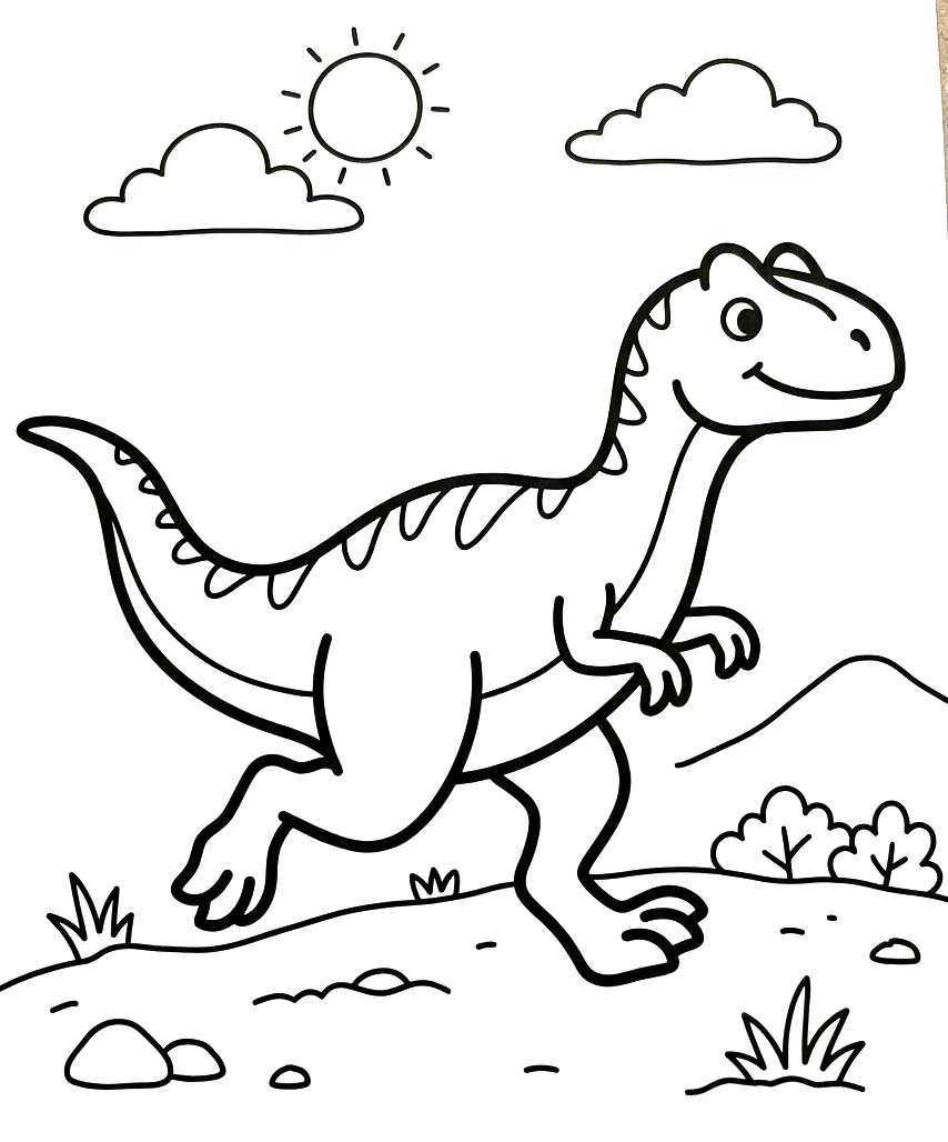 Allosaurus ücretsiz yazdırılabilir Boyama Sayfası