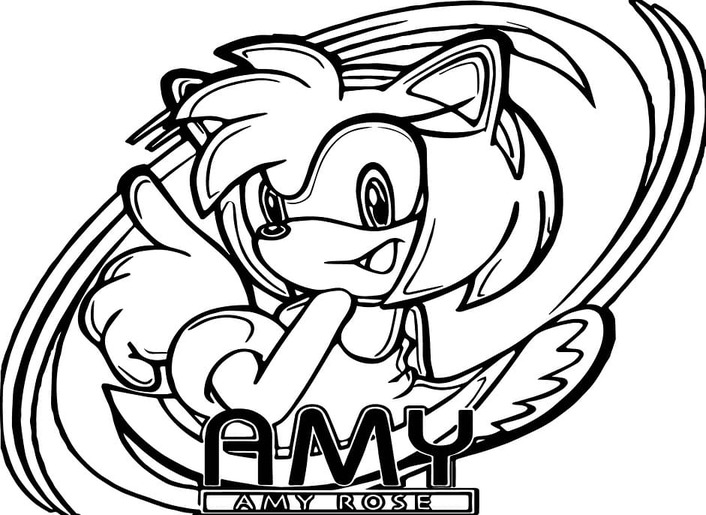 Amy Rose Ücretsiz Yazdırılabilir Boyama Sayfası