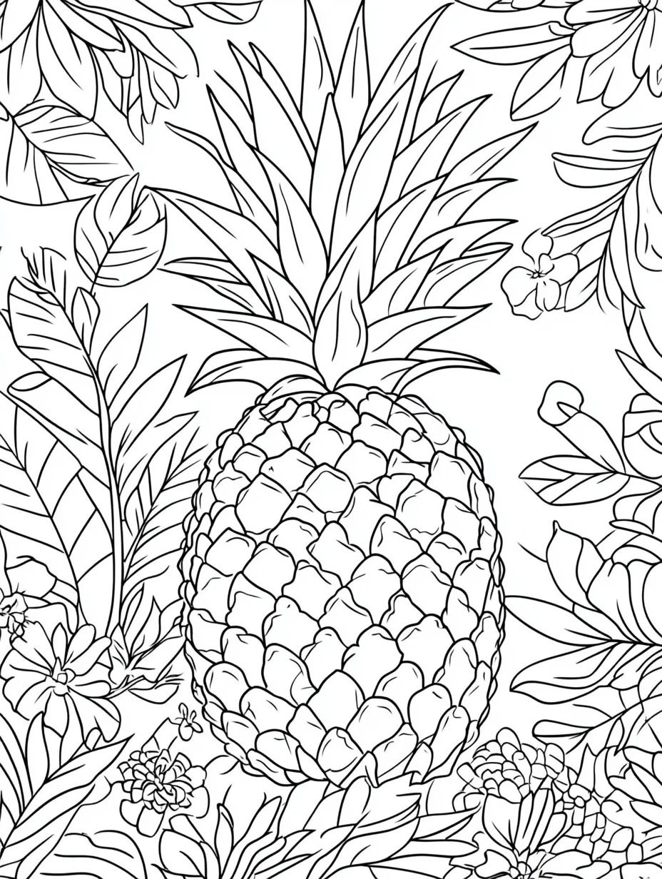 Ananas 1'i çiz Boyama Sayfası