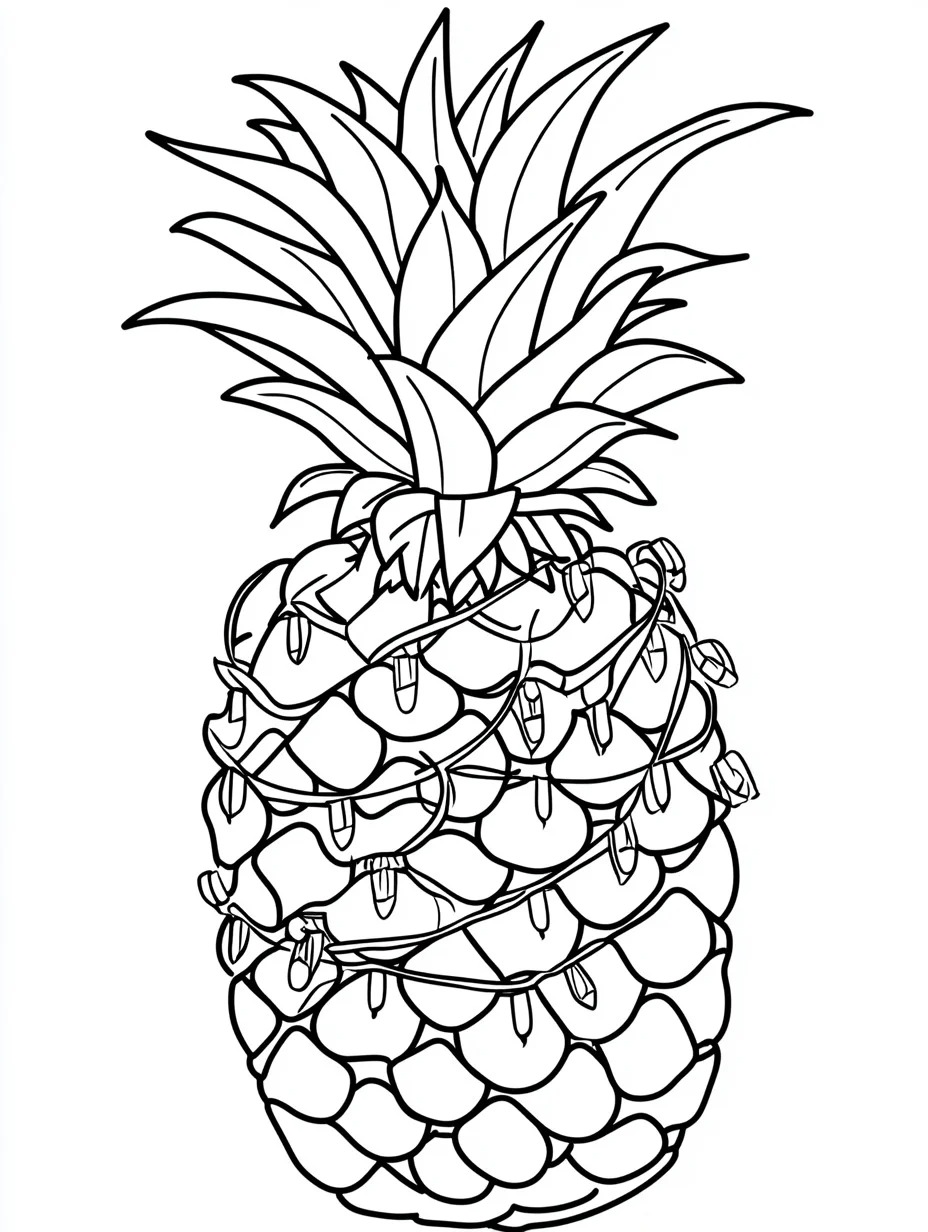 Ananas 4'i çiz Boyama Sayfası