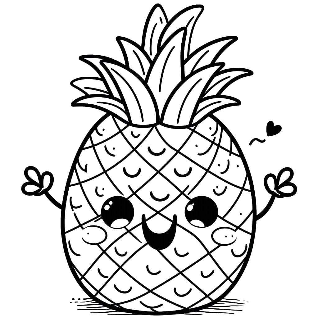 Ananas 7'i çiz Boyama Sayfası