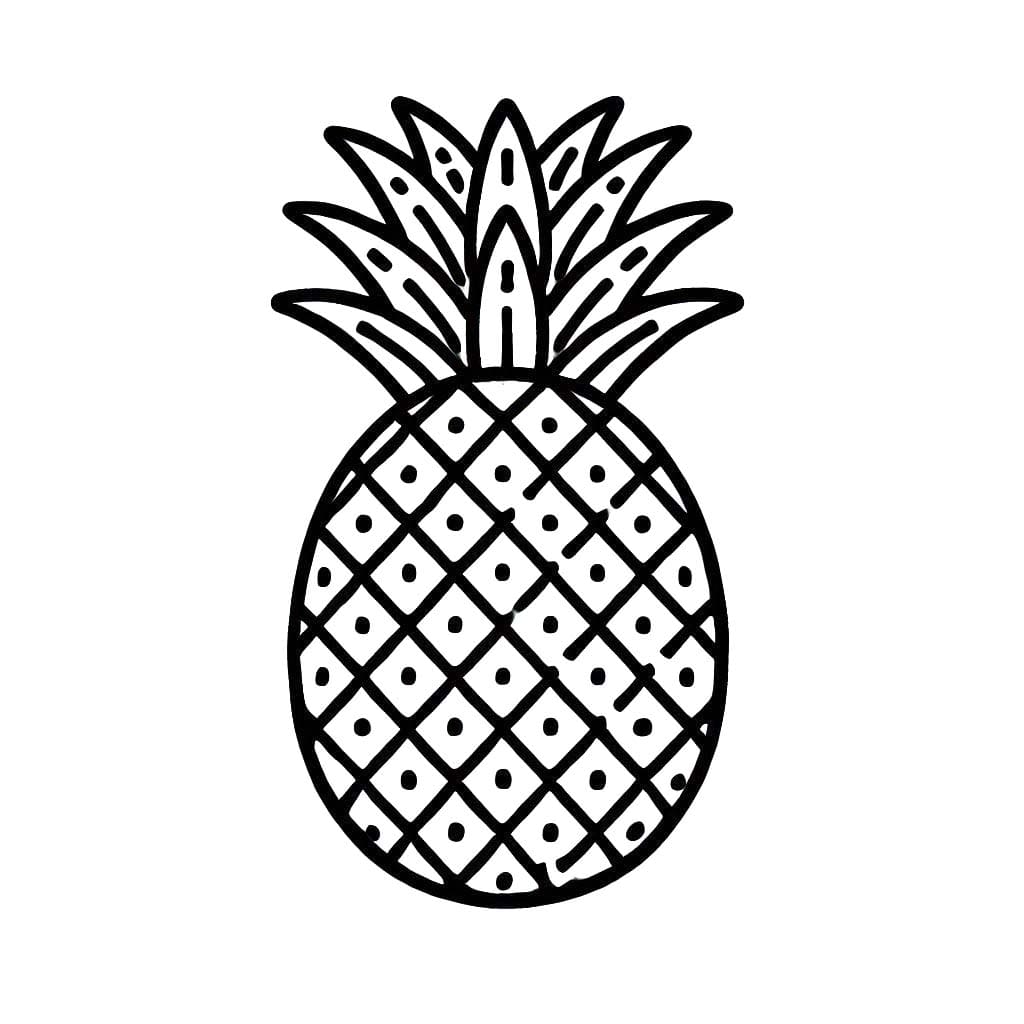Ananas çiz yazdırılabilir Boyama Sayfası
