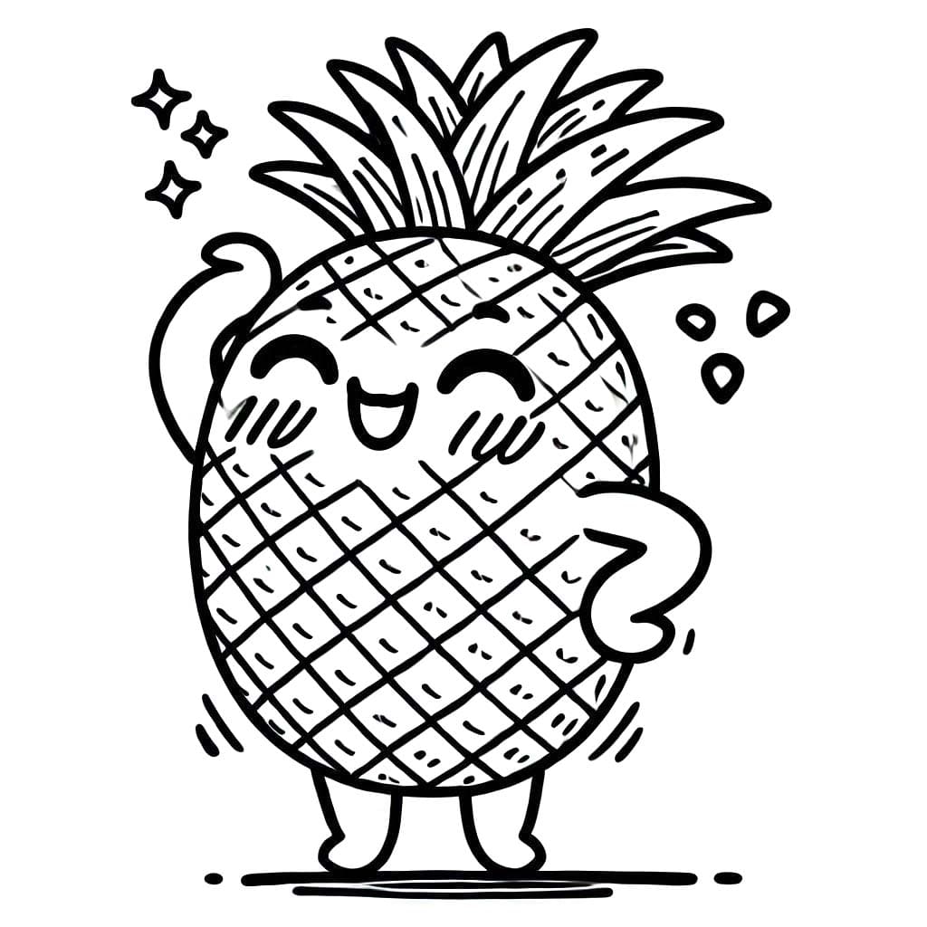 Ananas eğlencesini çiz Boyama Sayfası