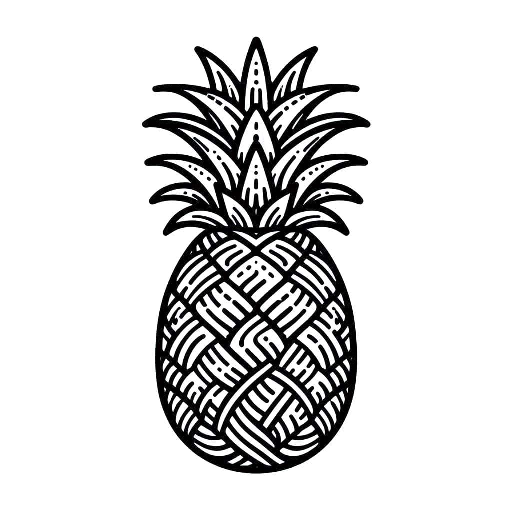 Ananas güzel çiz Boyama Sayfası