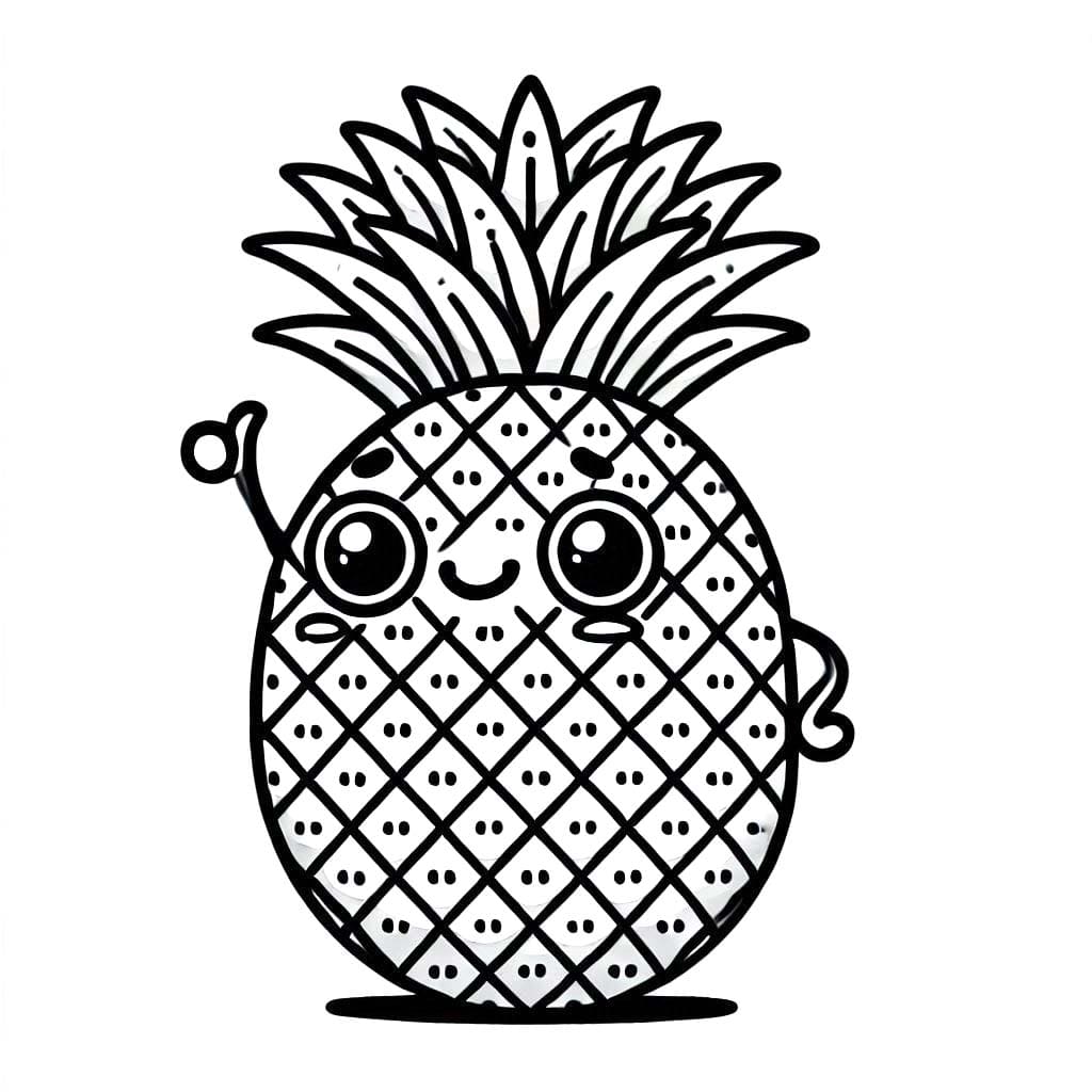 Ananas kolay çiz Boyama Sayfası