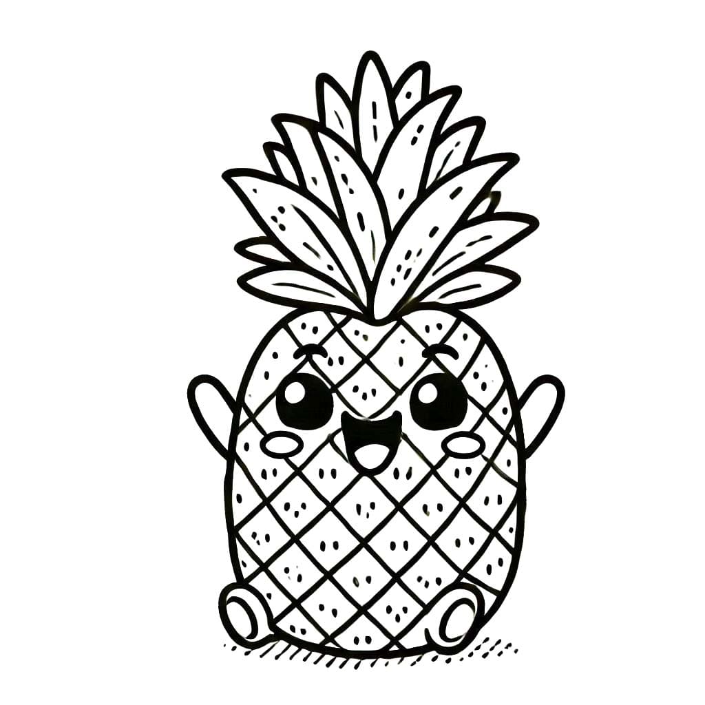 Ananas resmi çiz Boyama Sayfası