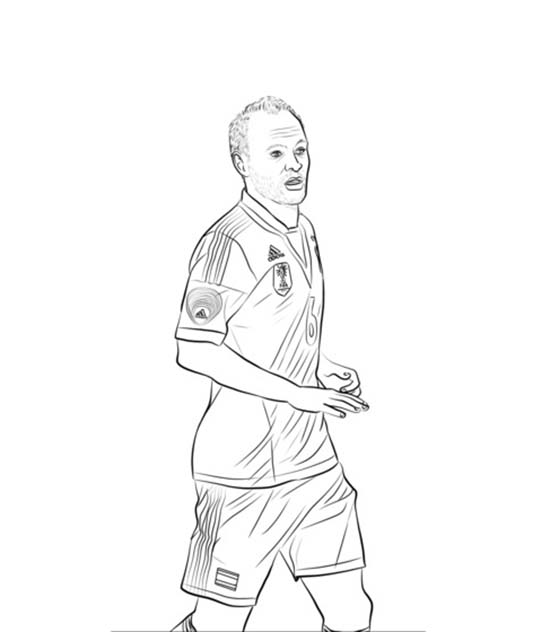 Andrés Iniesta Koşu Boyama Sayfası