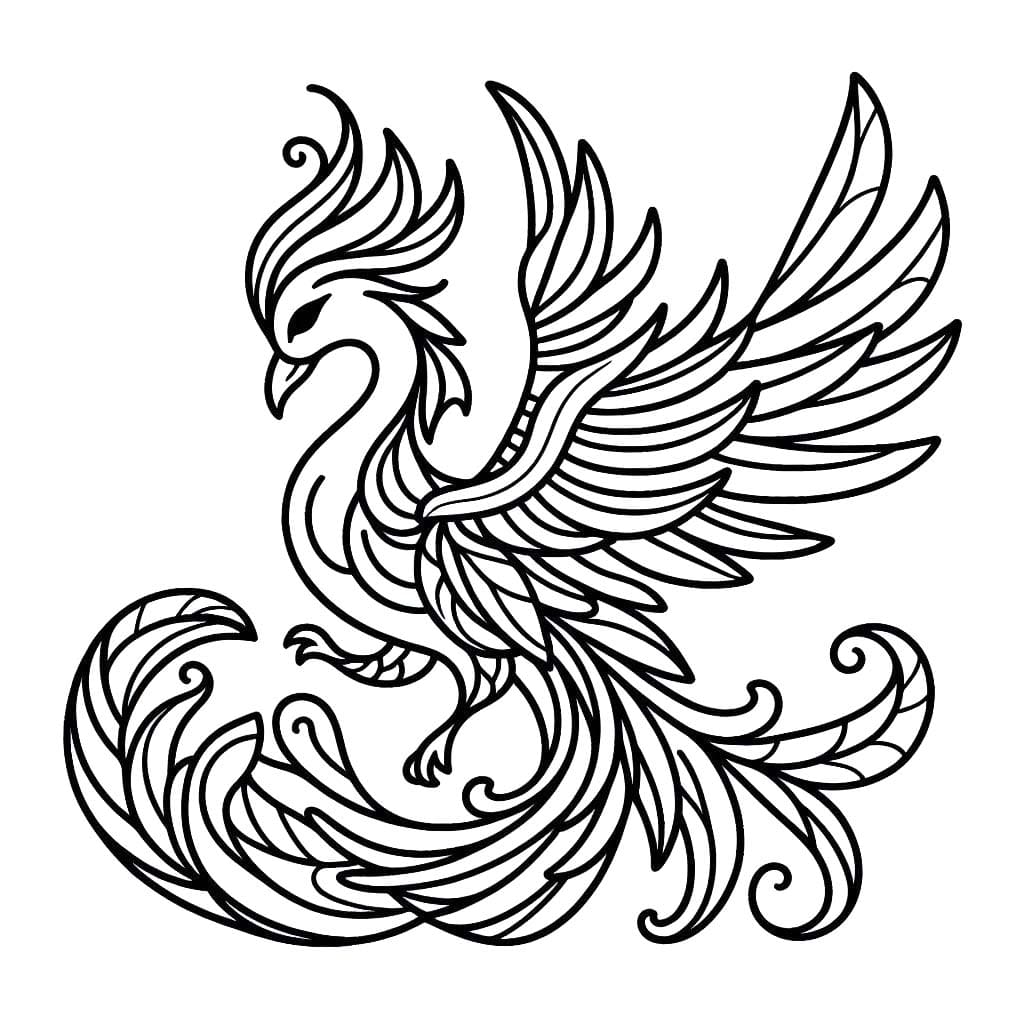 Anka Kuşu 5 Boyama Sayfası