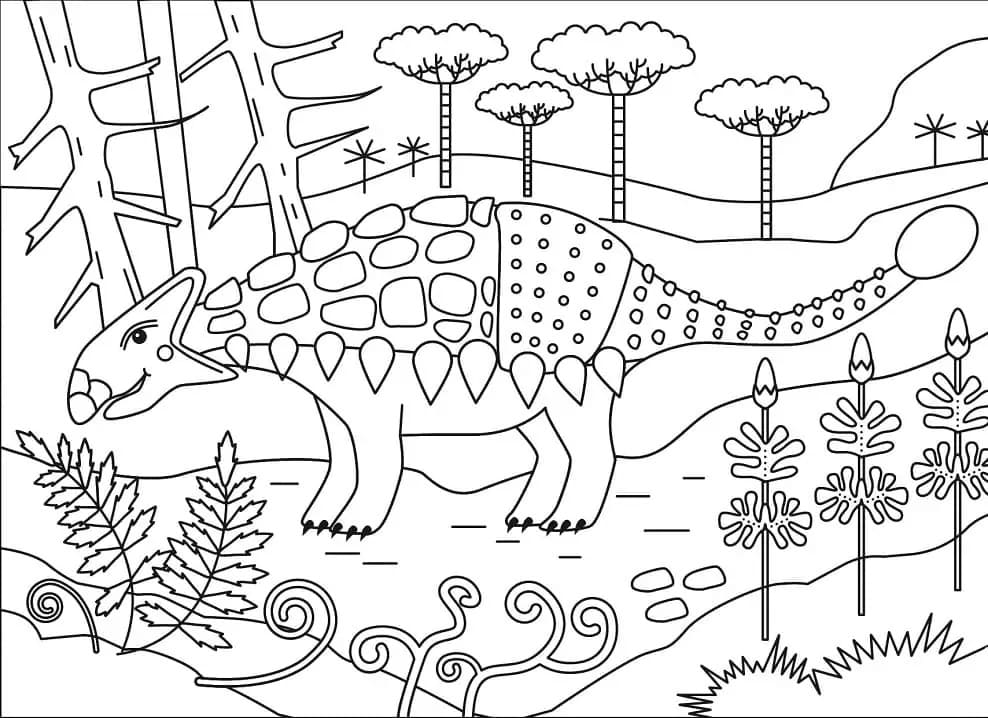 Ankylosaurus Görüntü Boyama Sayfası